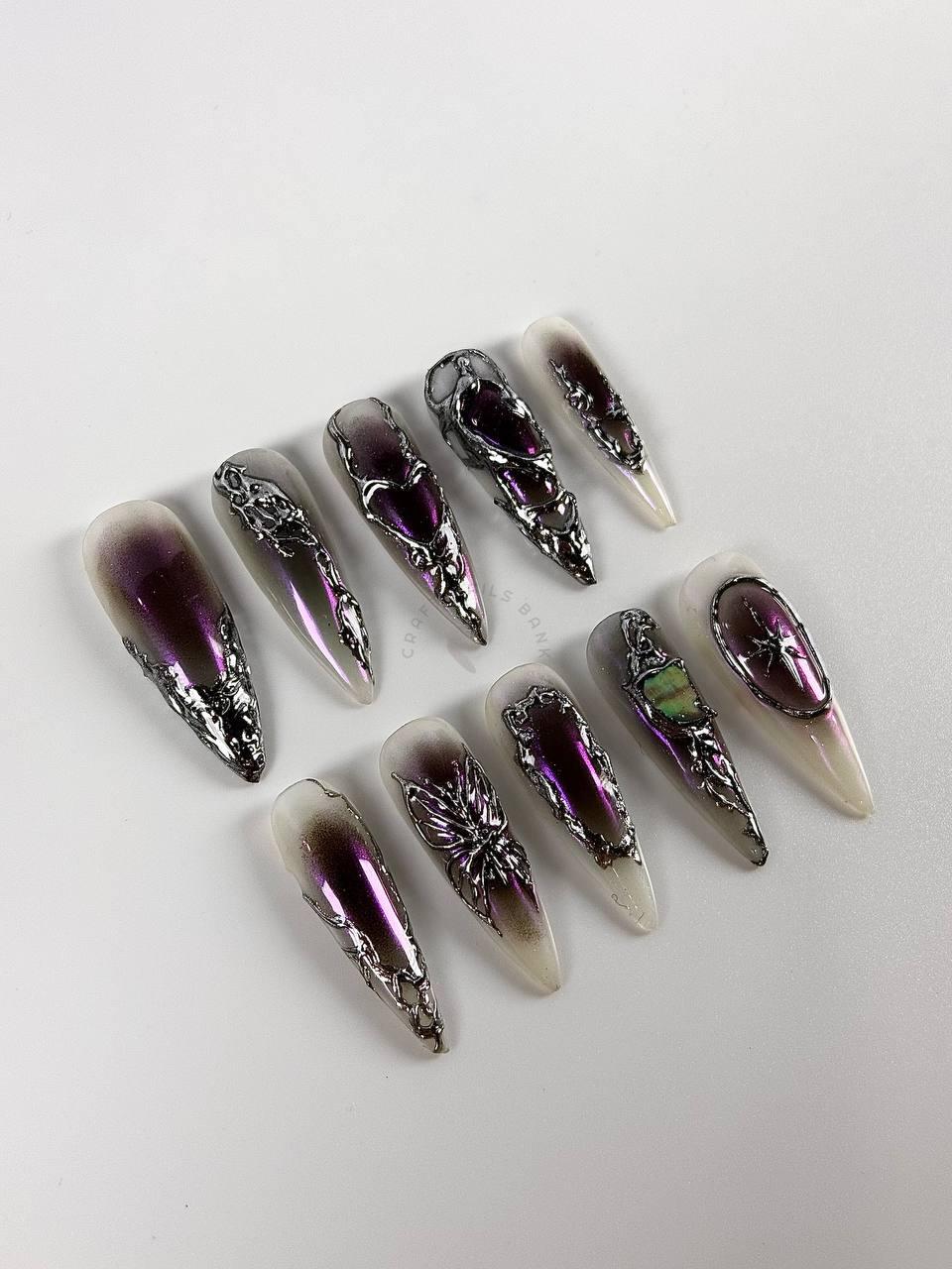 Obsidian Elegance - Press On Nails